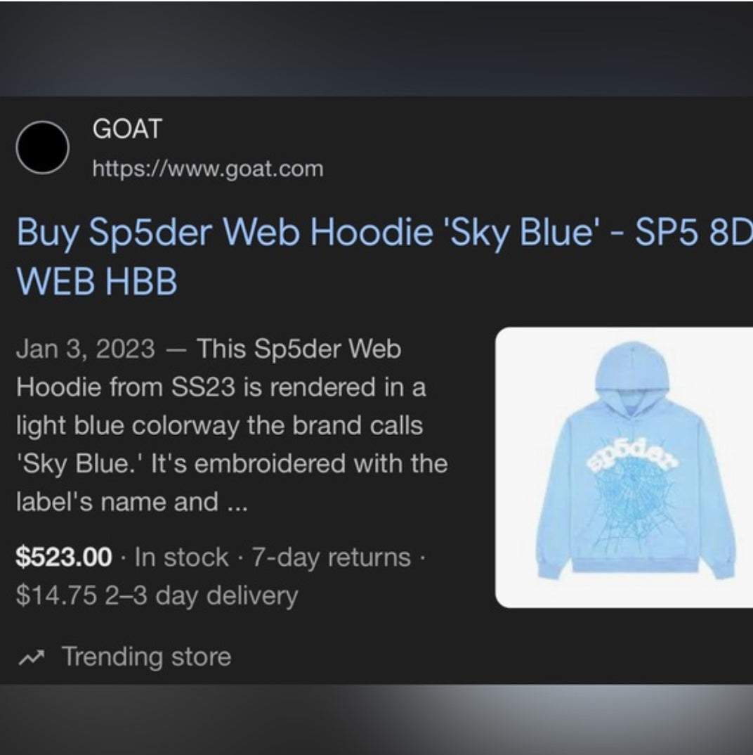 Blue Sp5der hoodie