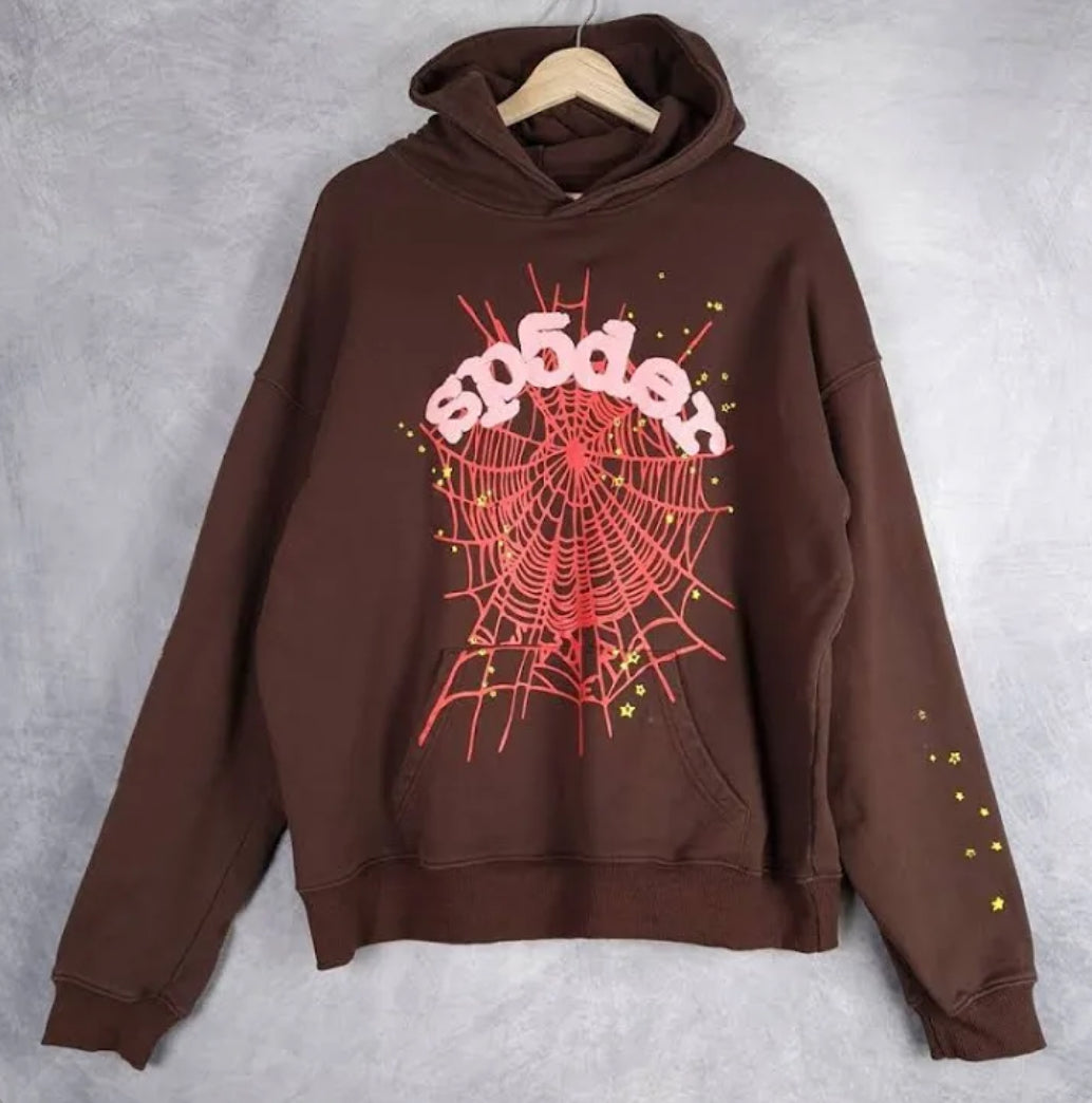 Brown  Sp5der hoodie