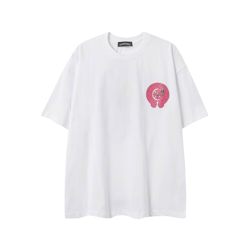 Chrome Hearts white and pink tee