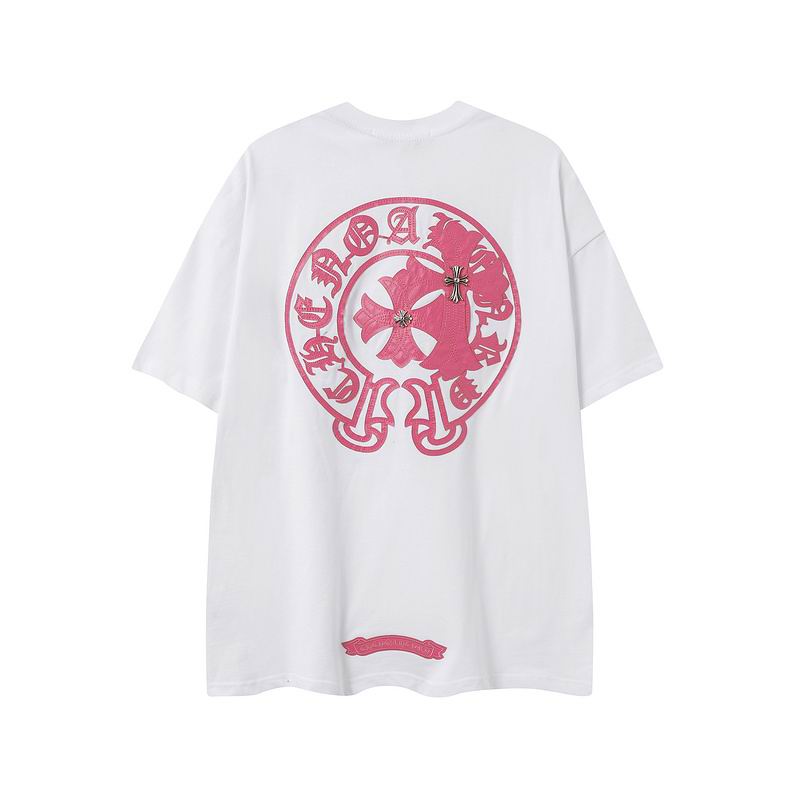 Chrome Hearts white and pink tee