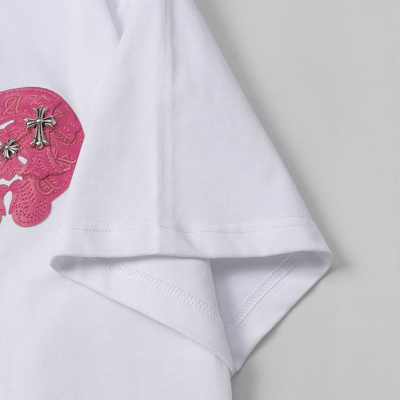 Chrome Hearts white and pink tee