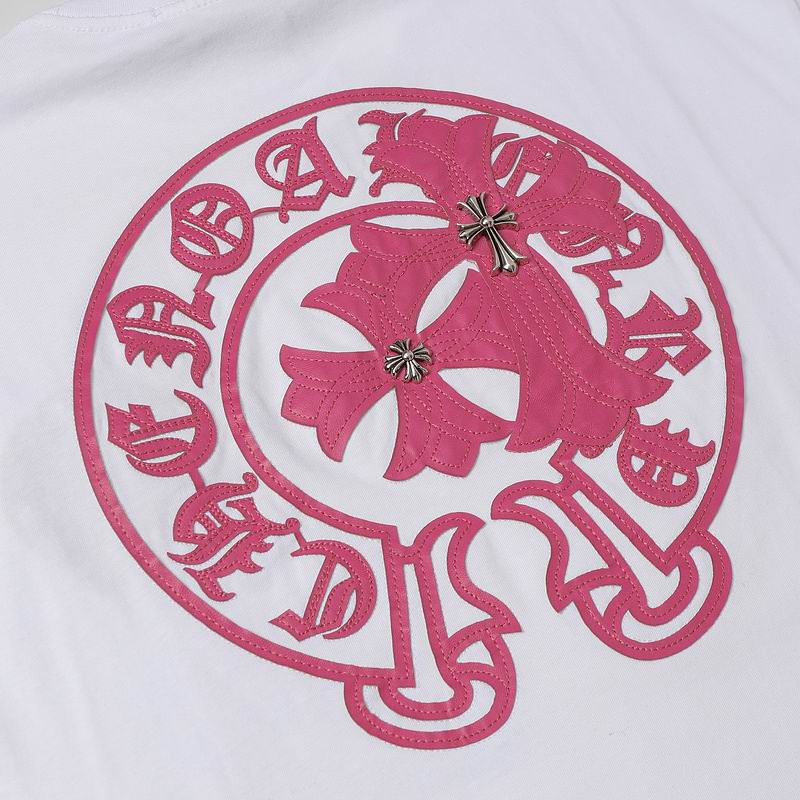 Chrome Hearts white and pink tee